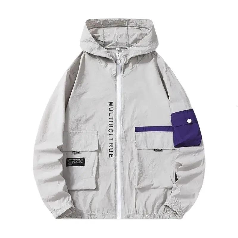 Mens Jacket Fashionable Spring And Summer Thin Casual Windproof Womens Sun Protection Basic Zippered Top 250207