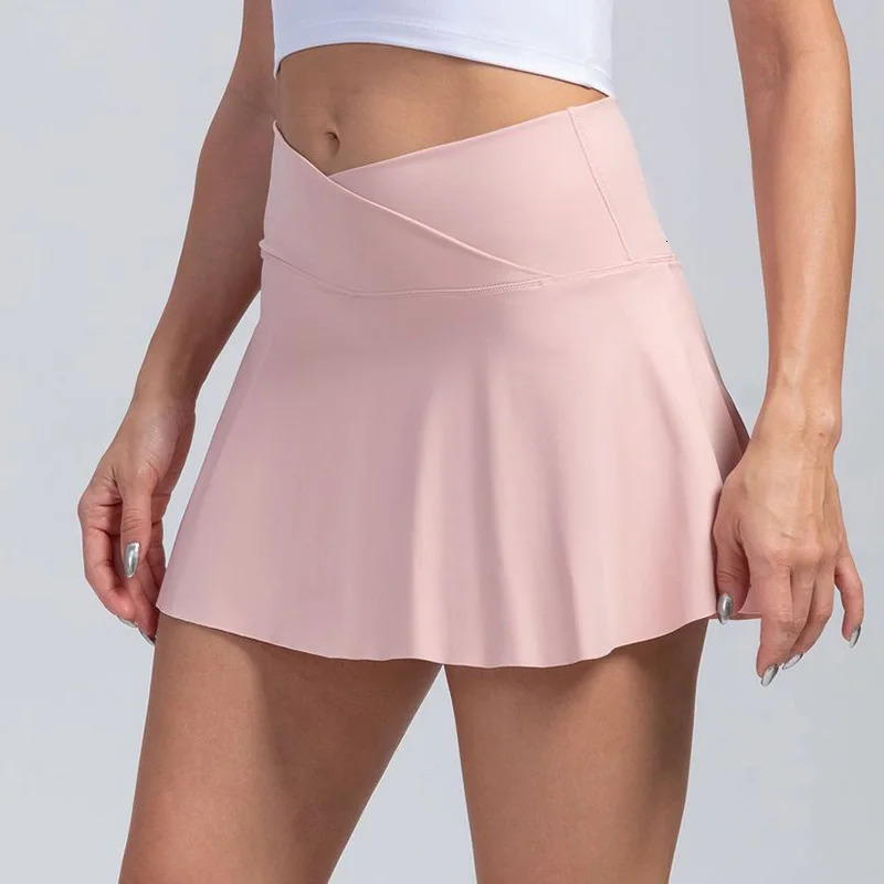 Women Pleated Tennis Skirt With Pockets Shorts Athletic Skirts Crossover Breathable Athletic Golf Skorts Workout Sports Skirts250206