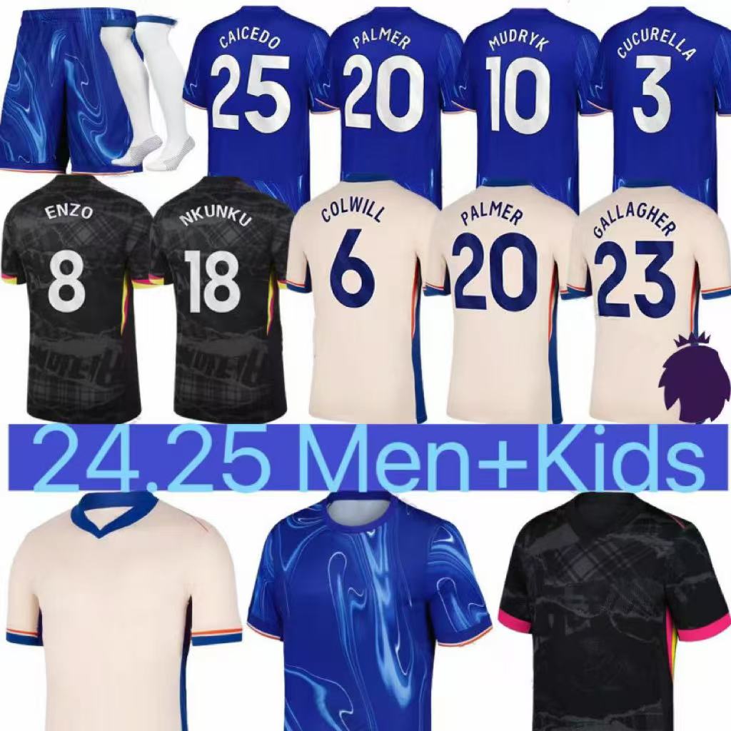24 25 soccer jerseys PALMER NkUNKU COLWILL GALLAGHER JAMES Disasi N.JACKSON LAVIA Fans Player jersey 2024 2025 football shirt Men Kids Kit sock sets