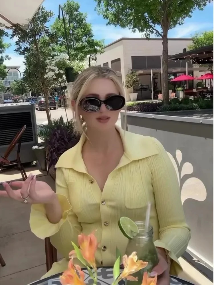 Knitted Hip Wrap Long Dresses Elegant Threaded Lapel Deep V Knitwear Dress Fashion Waist Cinching Slimming Spring Autumn Robes 250208