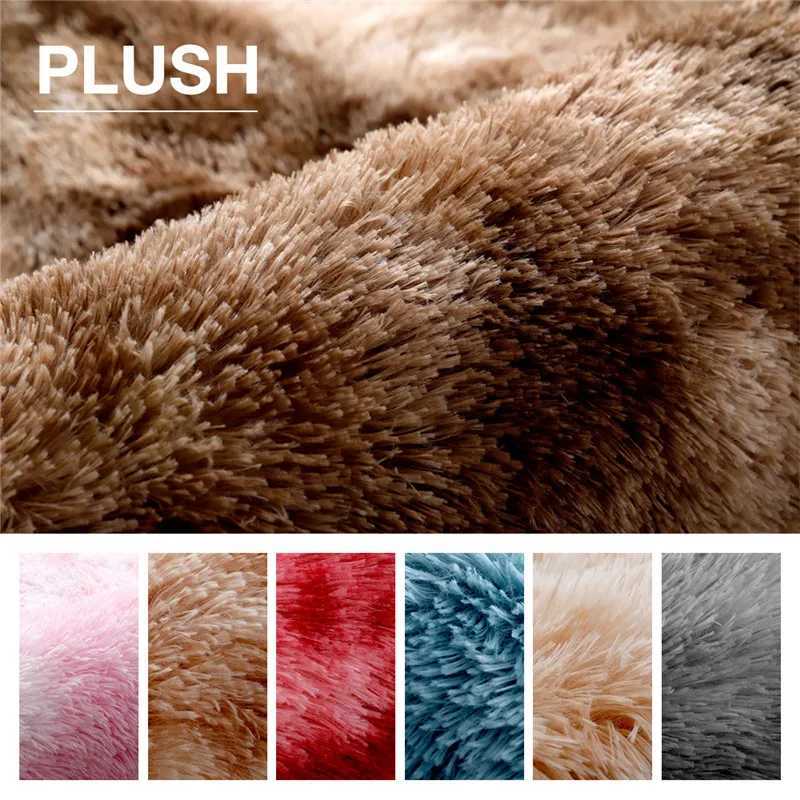 200cm Fluffy Round Rug Carpets for Living Ro Bedro He Decor Grey/ Thick Plush Carpet Kids Ro Mat Large Rugs Z250208