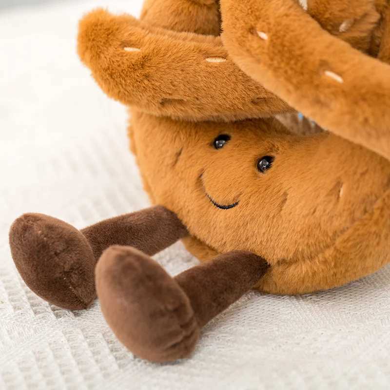 Cartoon Figure Pretzel Croissant Toast Bread Doll Lovely Food Toy ffed Plush Ro Decoration Birthday Gifts Y250208