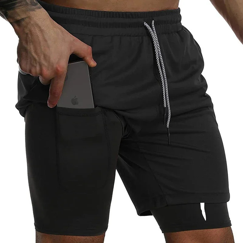 Cross Graphic 2in1 mens sports running shorts Christian gym performance with phone pocket towel loop activity suit 250206Z