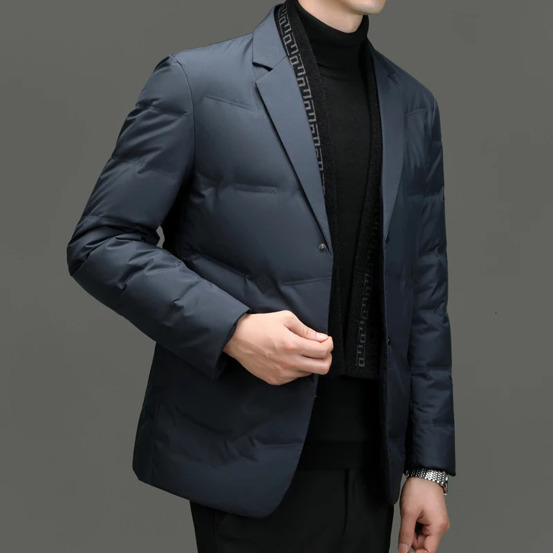 2024 Autumn Mens Hooded Down Jacket 90 White Duck Thickened Warm and Cold Resistant Short Casual Fashion 250109Z