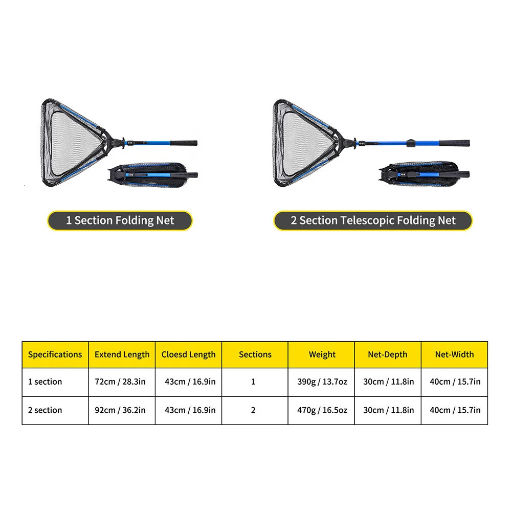 Fishing Triangle Folding Net 72cm Triangle Hand Net Lightweight Portable for Trout Catfish Bass 250117