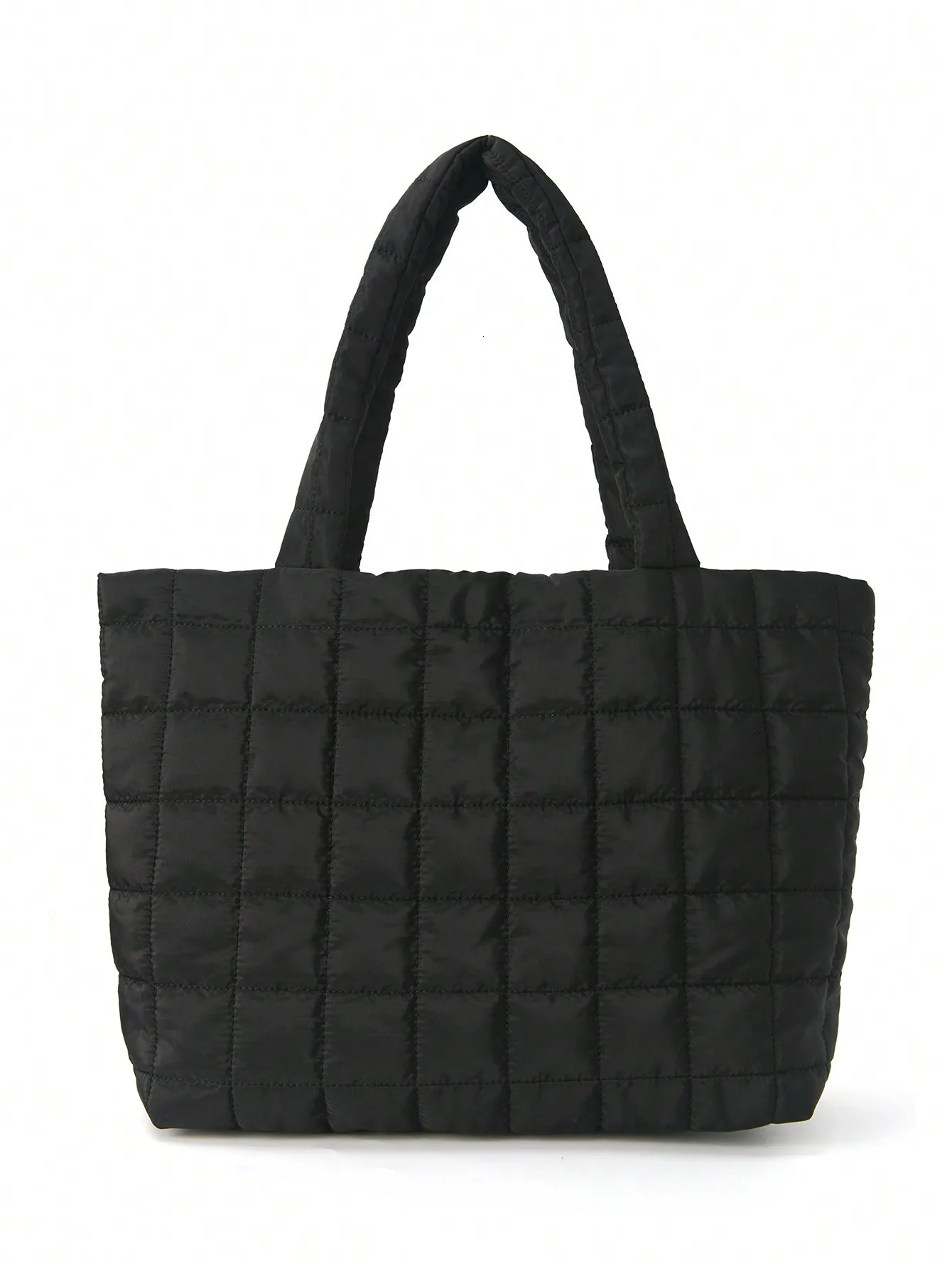 1 Pc Minimalist Quilted Puffy Tote Bag Large Capacity Crossbody Trendy Padded Shoulder For Women Daily Commute 250121