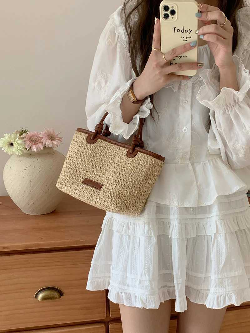 Summer Vai Wens Beach Street Shopper Bag Design Ladies Portable Crossbody Bags Knot Basket Woven Tote Handbags B250618