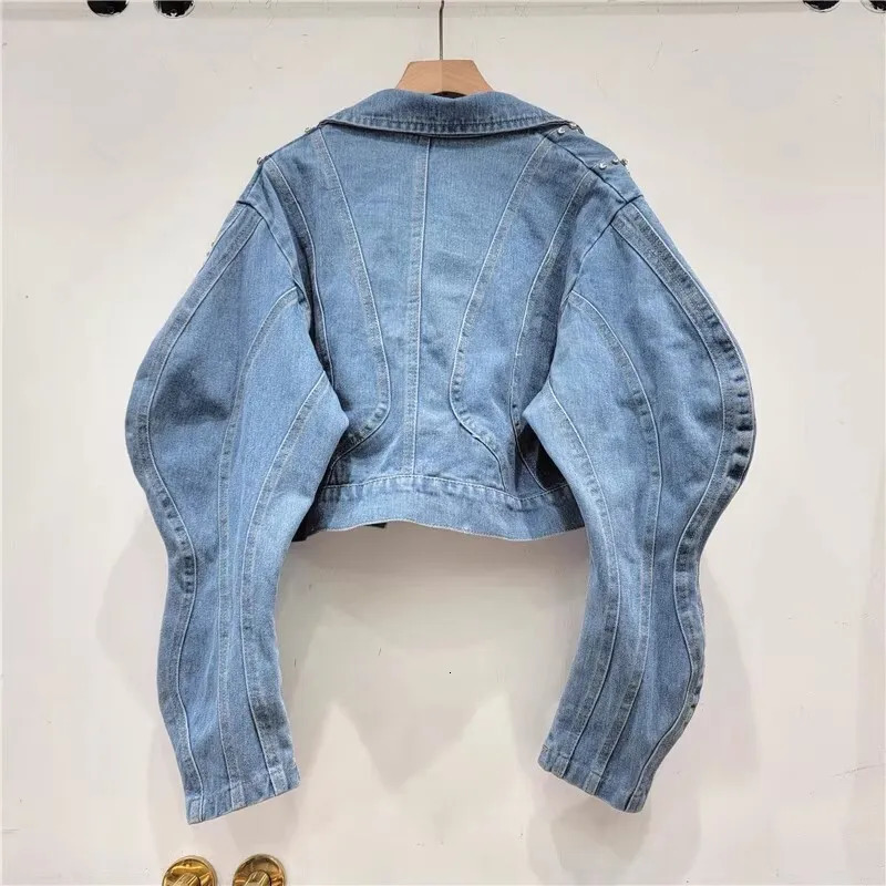 Black Diamonds Long Sleeve Denim Jacket Women Slim Short Student Cow Outerwear Autumn Vintage Streetwear Jeans Jacket Female 250122