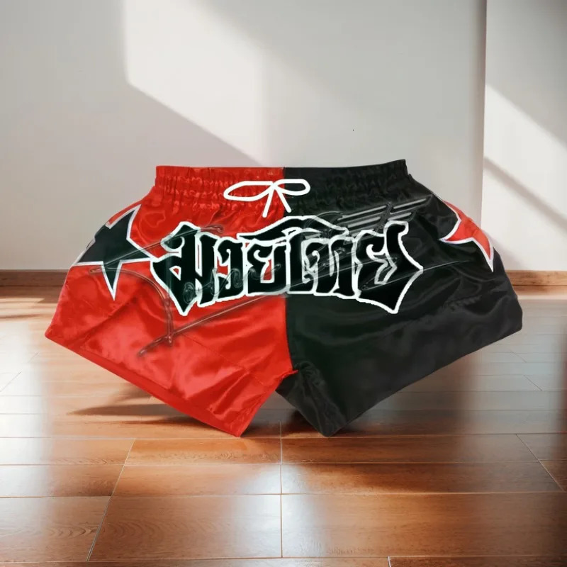 Muay Thai Shorts Embroidery Men Women Child Kick Boxing Training Gym Cage Fighting Kickboxing Pants Martial Arts Clothing 250206Z