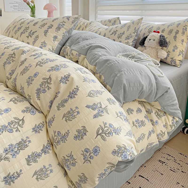 Washed Cotton Bedding Comforter Set case bed sheet Single Full Size Bed Linen Duvet Cover Set Queen/King Double Size Z250208