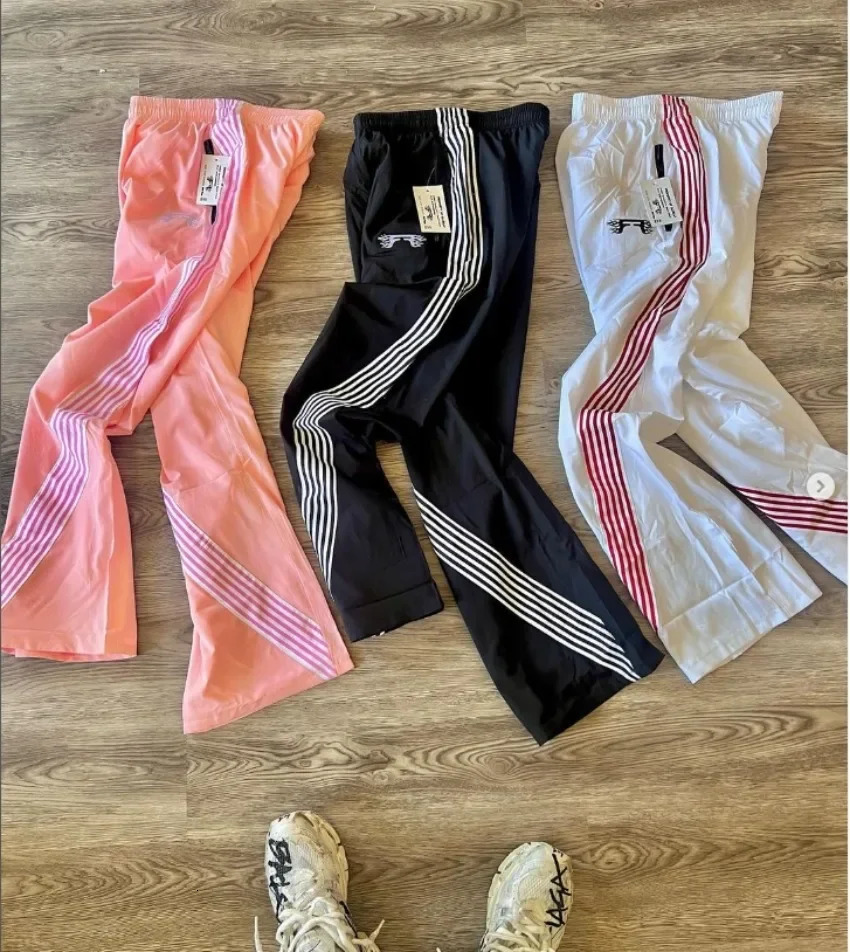 Y2K American Retro Three-striped Casual Pants Summer Sweatpants Drawstring Loose Casual Striped Straight Pants Unisex Pants 250208