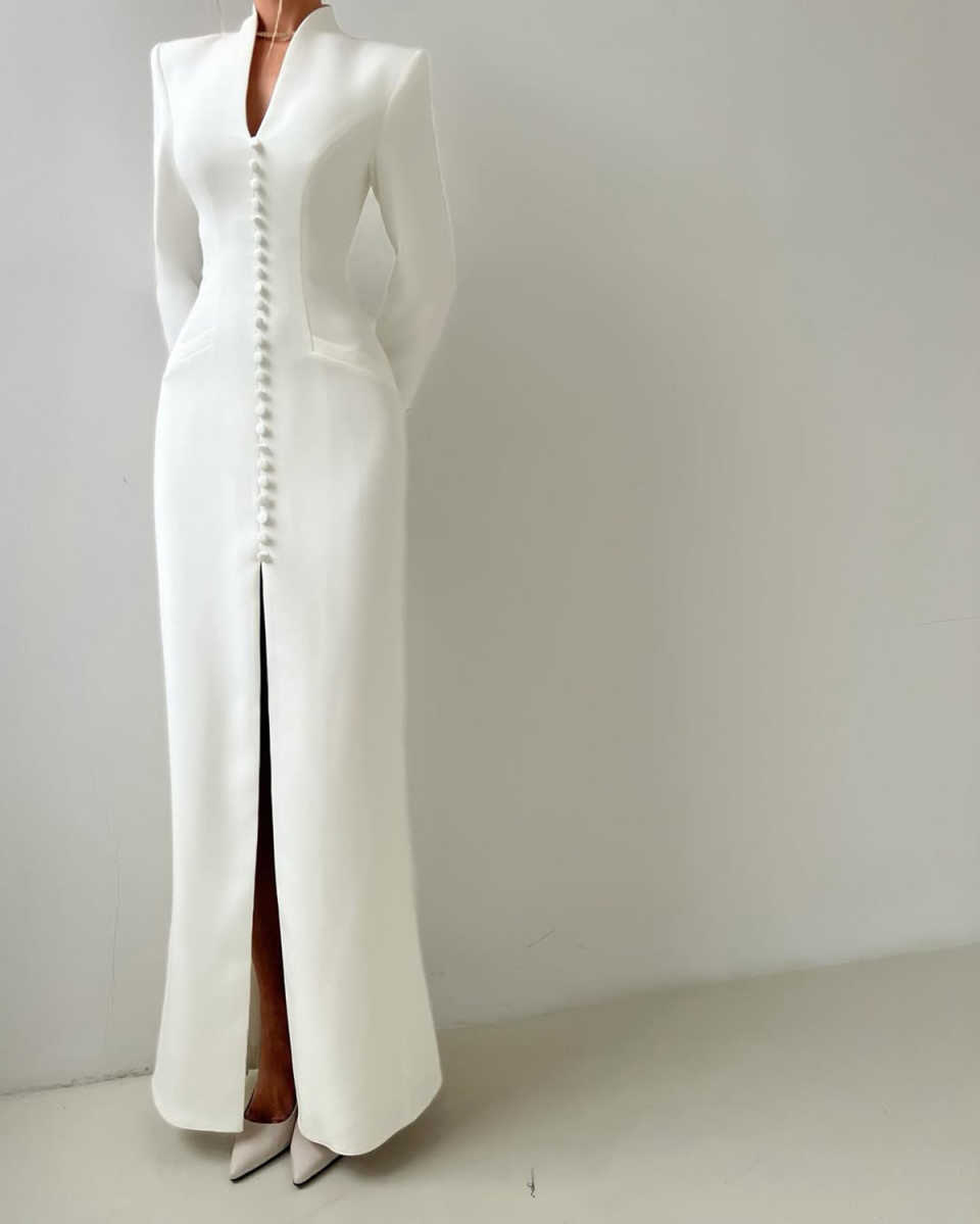Unique Mother of the Bride Suits Button Single Breasted Long Sleeve Women Business Blazer V Neck Formal Work Wear Customized