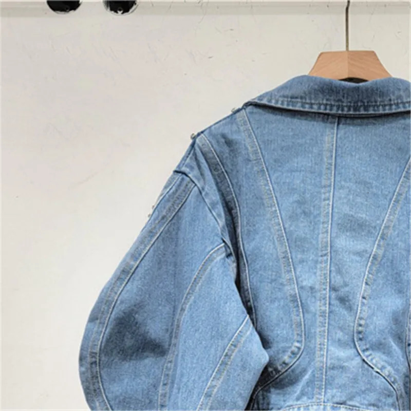Black Diamonds Long Sleeve Denim Jacket Women Slim Short Student Cow Outerwear Autumn Vintage Streetwear Jeans Jacket Female 250122