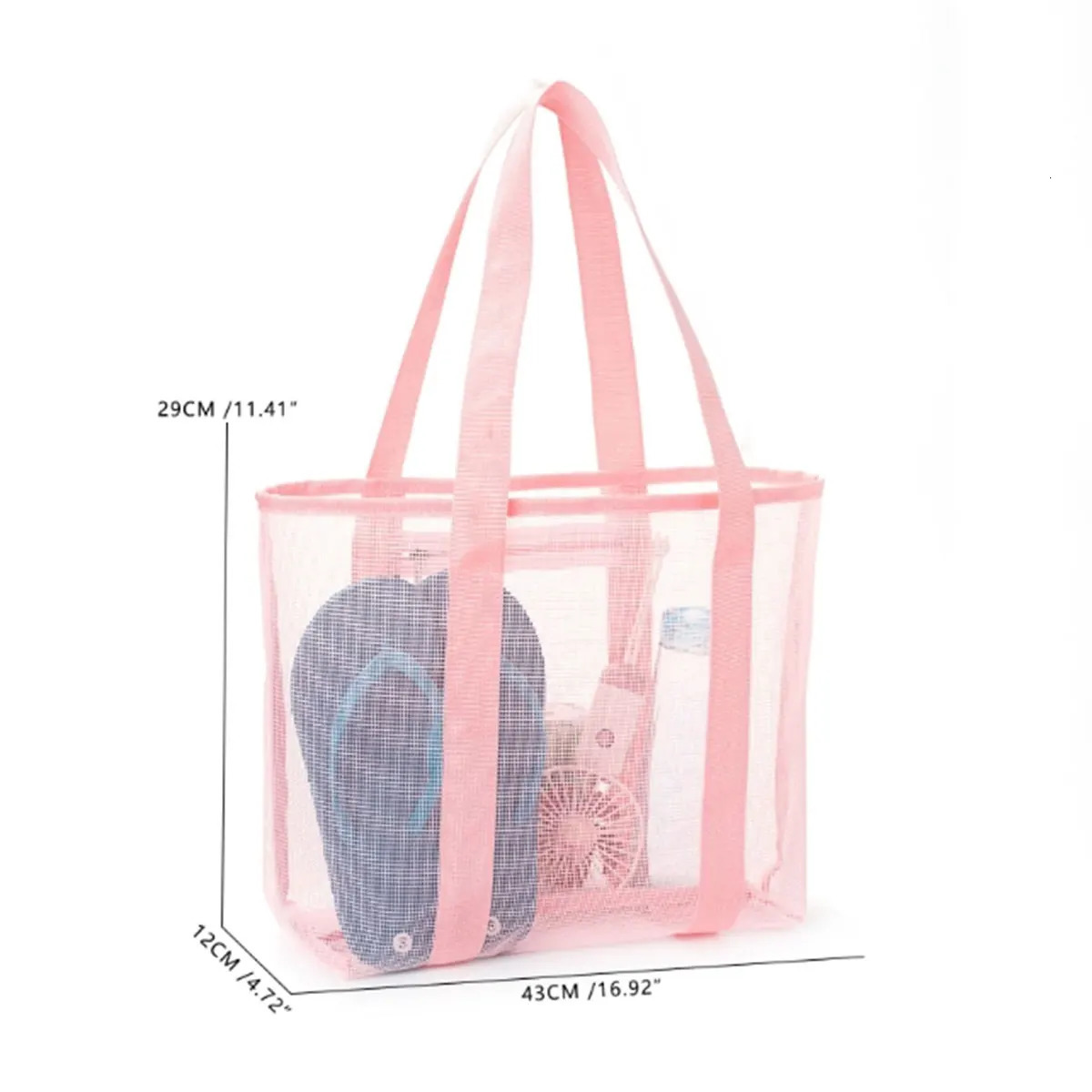 Polyester mesh beach bag Large capacity travel wash bag Swim storage bag Minimalist mesh beach bag one pack 250207