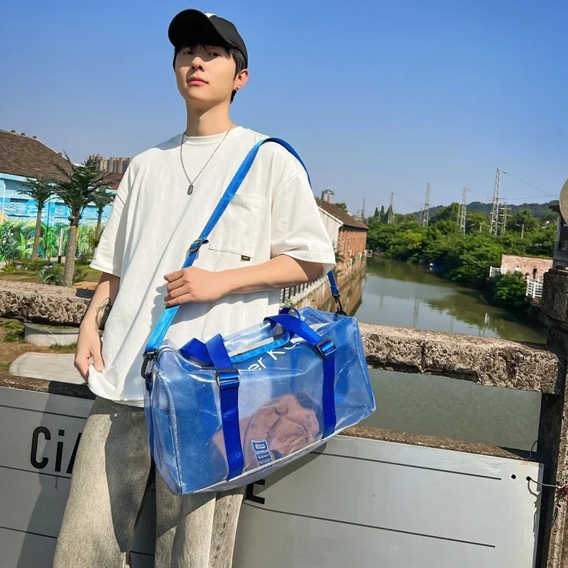 Fashion Versatile Candy Transparent Crossbody Bag Trendy Selling Surfing Swimming Waterproof Bag Large Capacity Travel Bag 250207