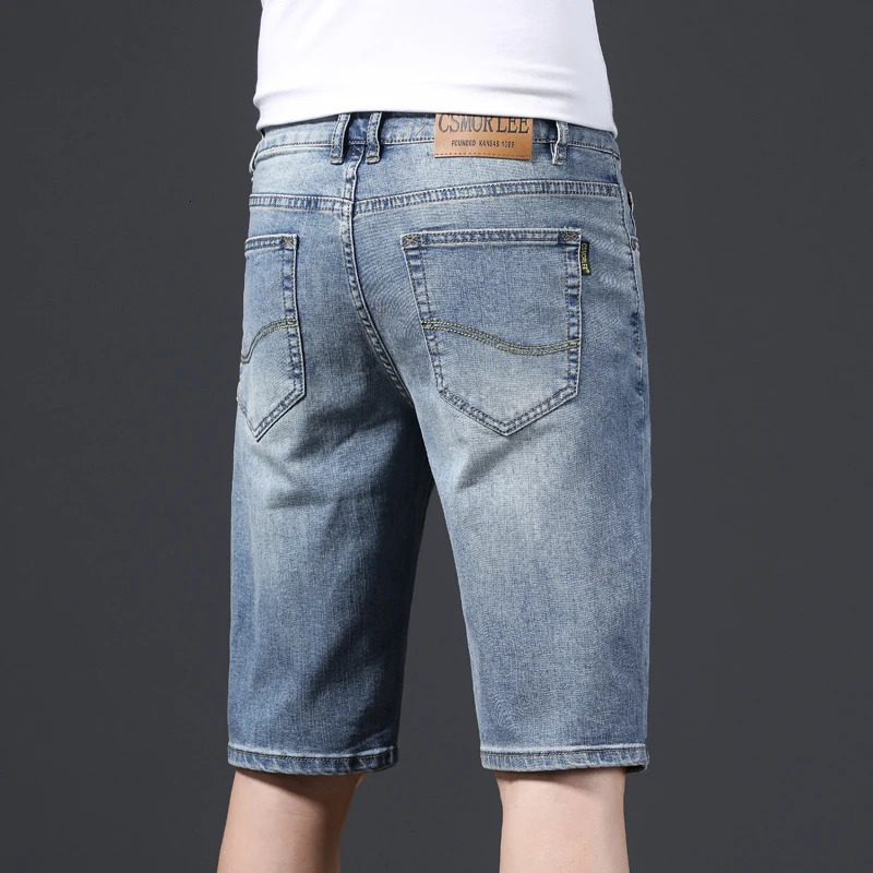 Summer Stretch Thin Bermuda Masculina Cotton Denim Jeans Men Knee Length Soft Ropa Hombre Shorts 250206