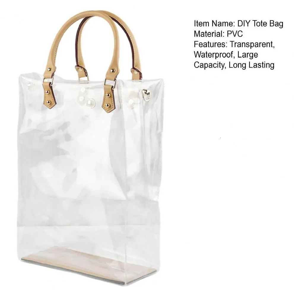 Clear DIY Tote Bag Handbag Making Kit Waterproof PVC Transparent Handmade Tote Bag Summer Beach Pouch Craft Accessories Tool Set 250207
