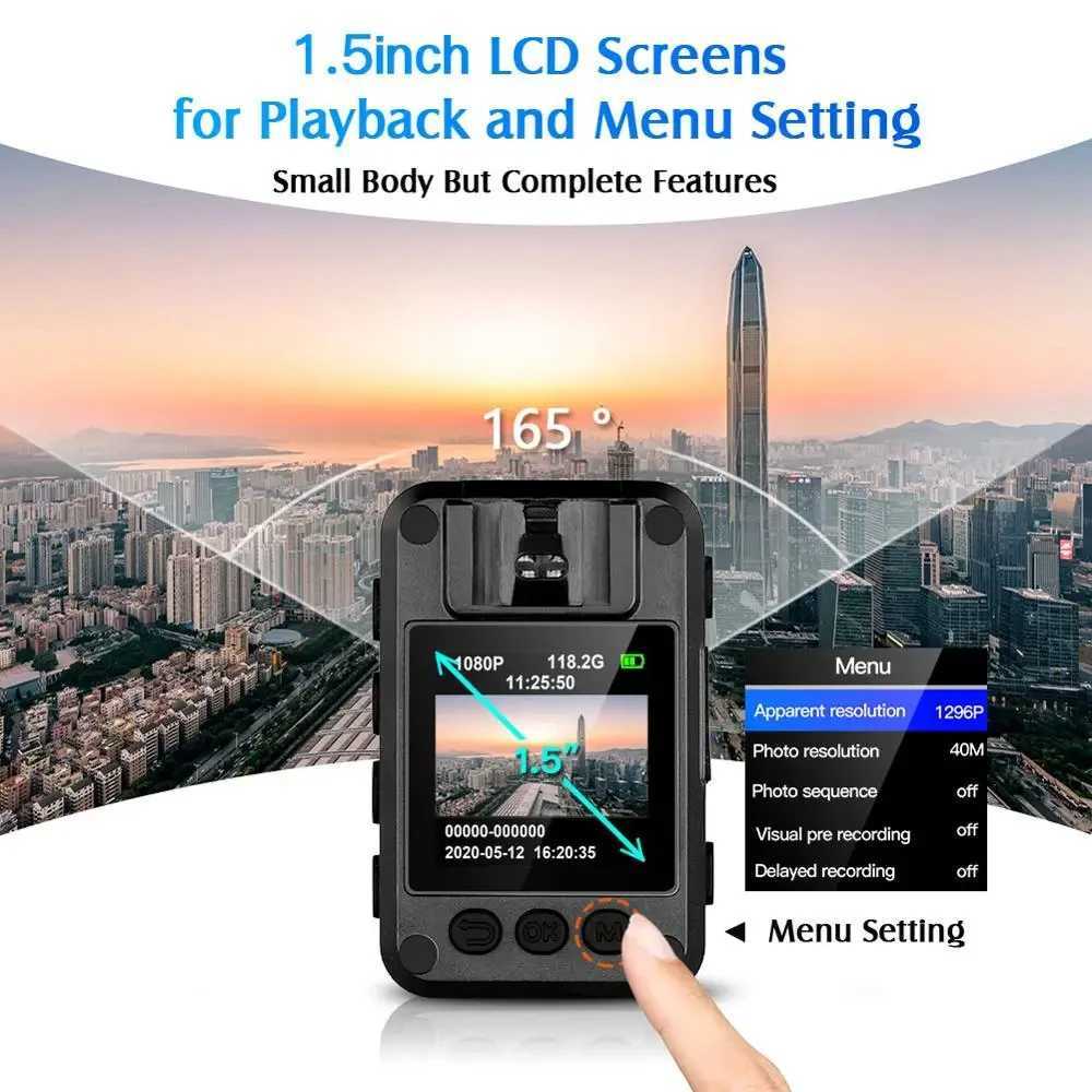 BOBLOV N9 Mini Body Camera Full HD 1296P Body Mounted Camera Small Portable Night Vision Police Body Cam 128GB/258GB Mini Camera R250610