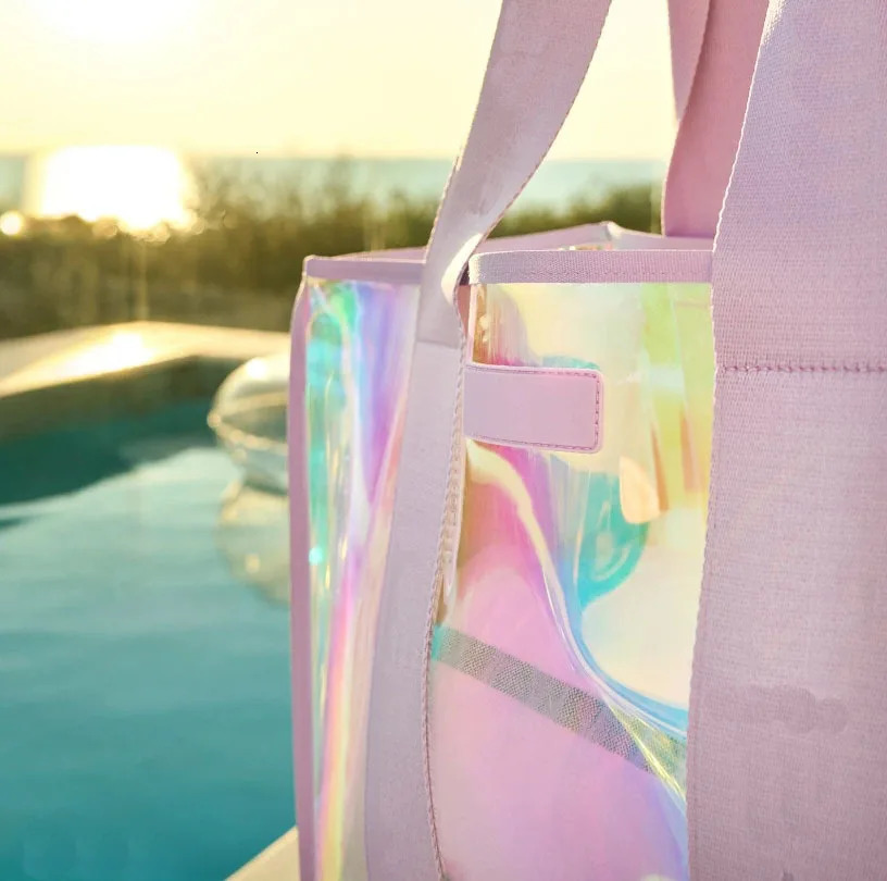 Colorful Transparent PVC Womens Handbag Colorful Crossbody Beach Bag Waterproof Swimming Bag Waterproof Mobile Phone Bag 250207