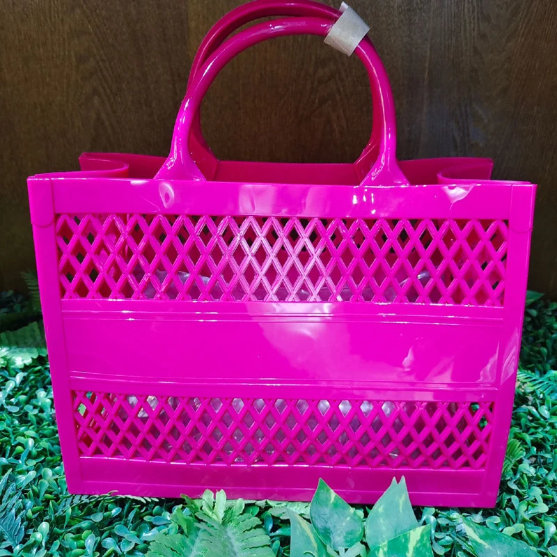 Summer Womens Bag PVC Fashion Jelly Bags Candy Color Handbags Outdoor Casual Picnic Bags Beach Vacation Handbag Female 250207