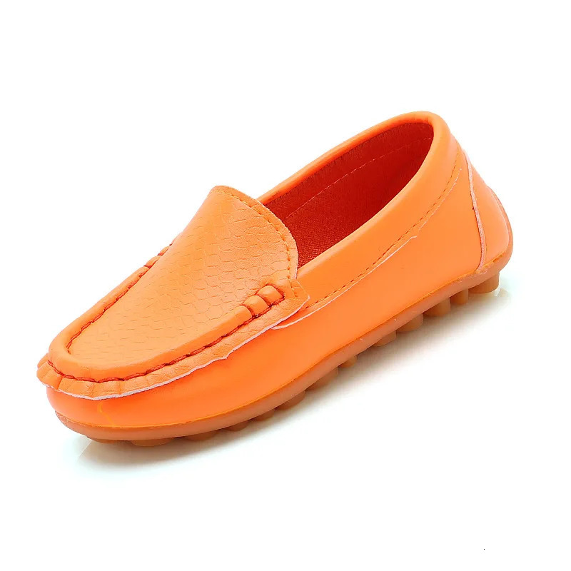 12 Colors All Sizes 21-36 Children PU Leather Casual Styles Boys Girls Soft Comfortable Loafers Slip On Kids Shoes H260130