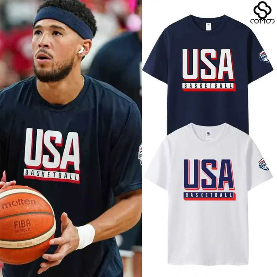 Men's T-Shirts New Arrival Summer USA Basketball Jerseys National Team Jerseys Cotton Mens Sports T-Shirt Curry James Fan Unisex T-Shirt Tops H250207
