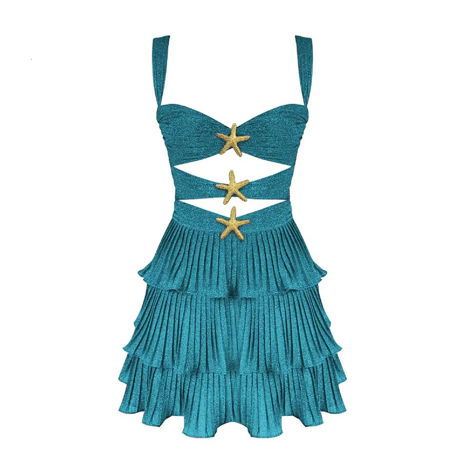 Cover Up Skirt Beach Women Geometry Printed Two-piece Elegant And Pretty Dress Shoulder Strappy Bathing Suit Beachwear 250208