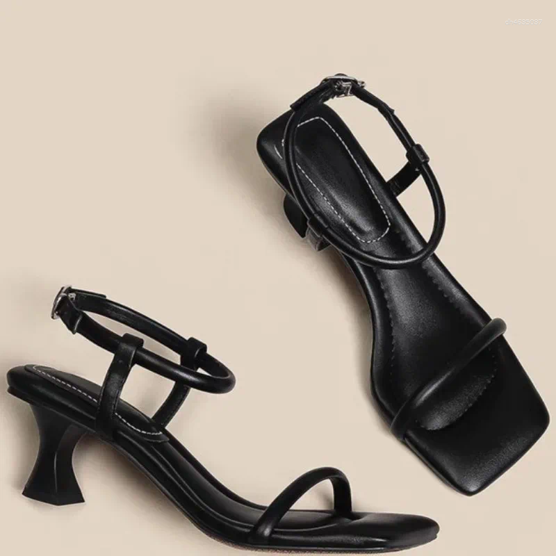 Sandals One Word For Women's Summer 2025 Thick Heels Open Toe High Non Slip Shoes Mom's zhanyishengli
