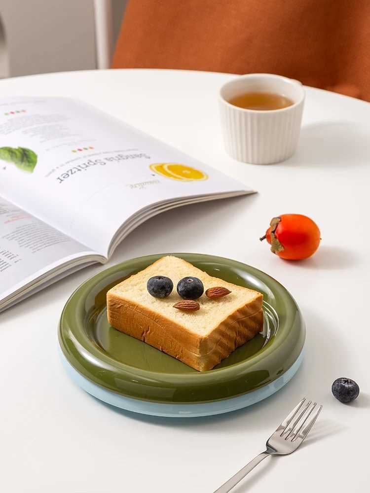 ((EpeiusHe))Housewear Furnishings Kitchen supplies Dining Plate Y250208