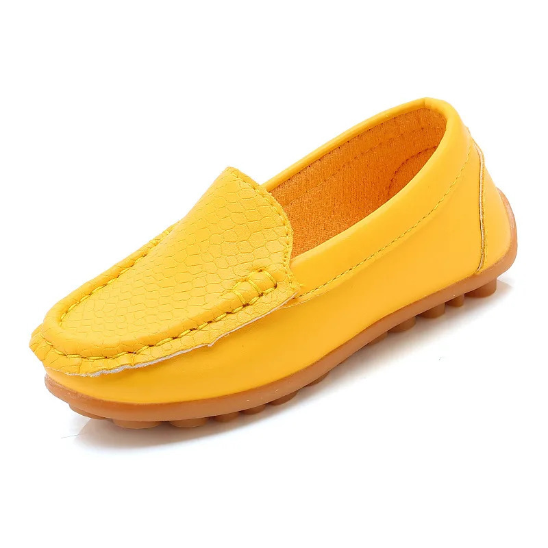 12 Colors All Sizes 21-36 Children PU Leather Casual Styles Boys Girls Soft Comfortable Loafers Slip On Kids Shoes H260130