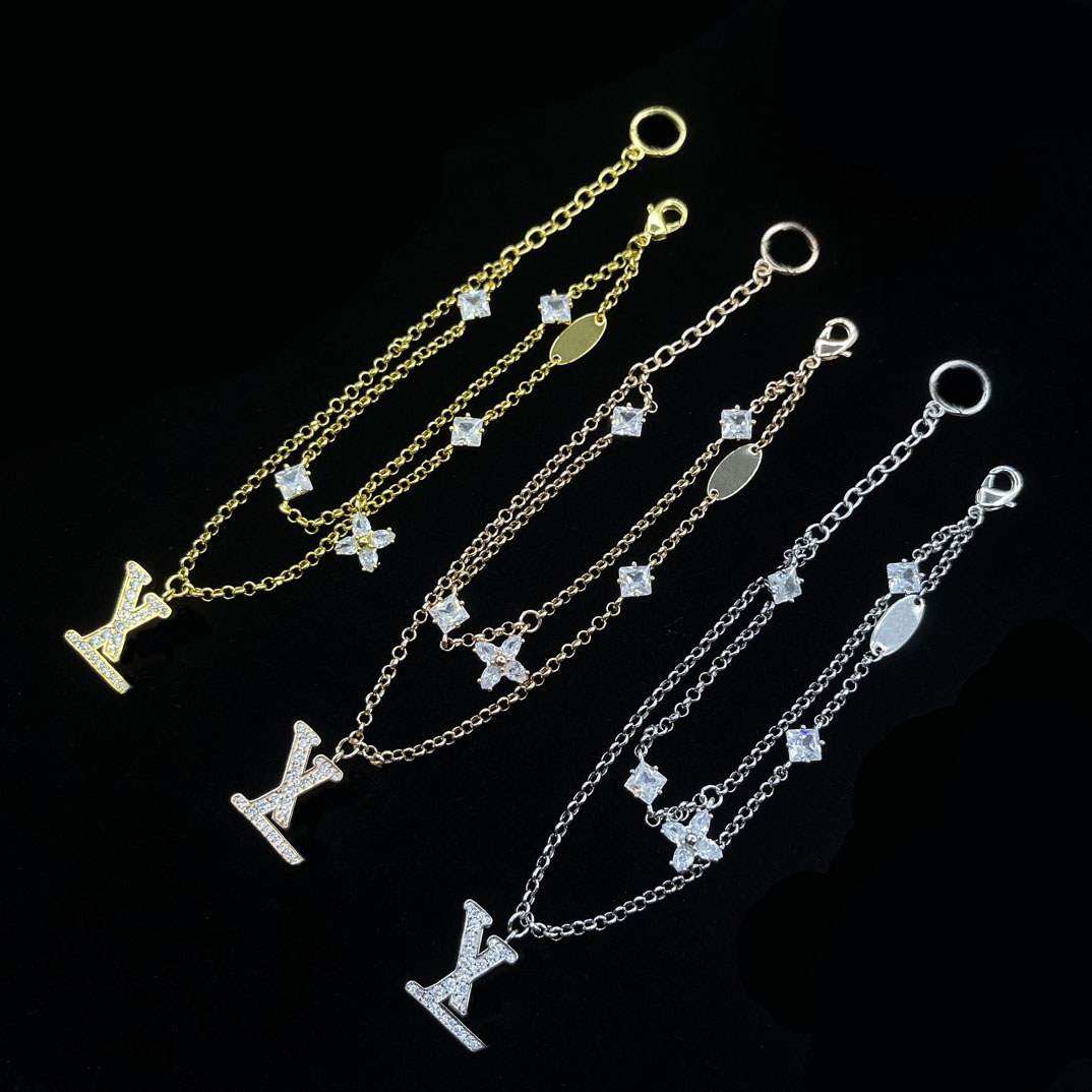 Fashion Pendant Bracelet Designer Women's Classic Unique Earnail Set Diamond Design Letter Bracelet Suitable for Wedding Date Gifts
