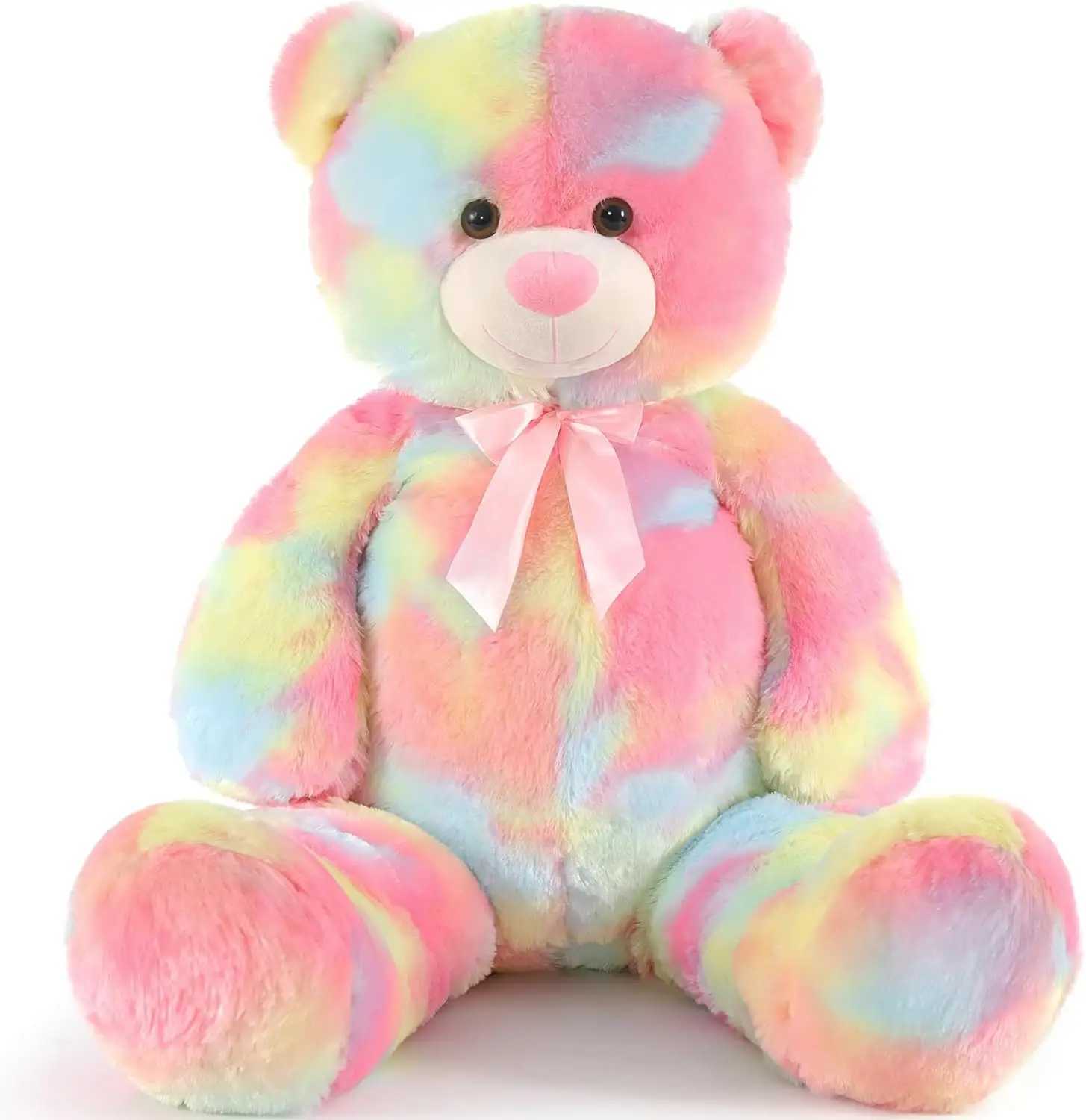 Big Fried S Colorful Teddy Bear Plush Toy Girlfriend and Child Tie Dye 39 inches Y250208 Y260128