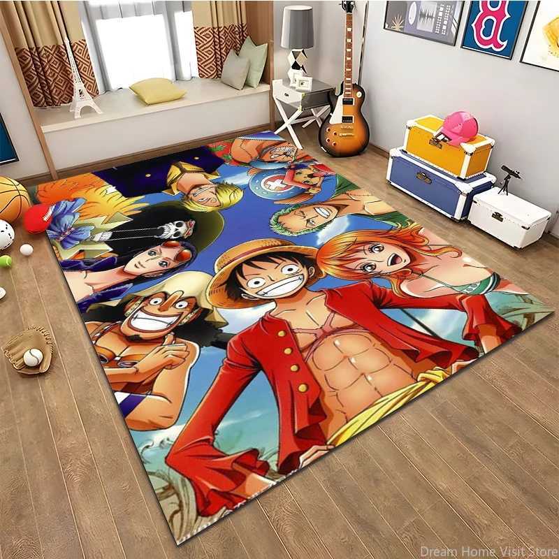 Anime One-Piece-Luffy Cartoon HD Printed Large Area Rugs Carpets for He Living Ro Childrens Bedro Sofa Doormat Floor Mats Z250208