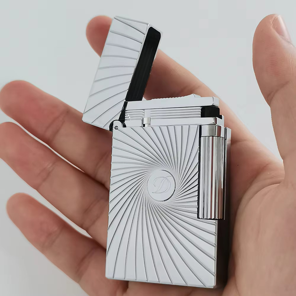 D Gas Lighter Copper Tobacco Smoking Cigarette Accessories Men Gifts Collections Refillable
