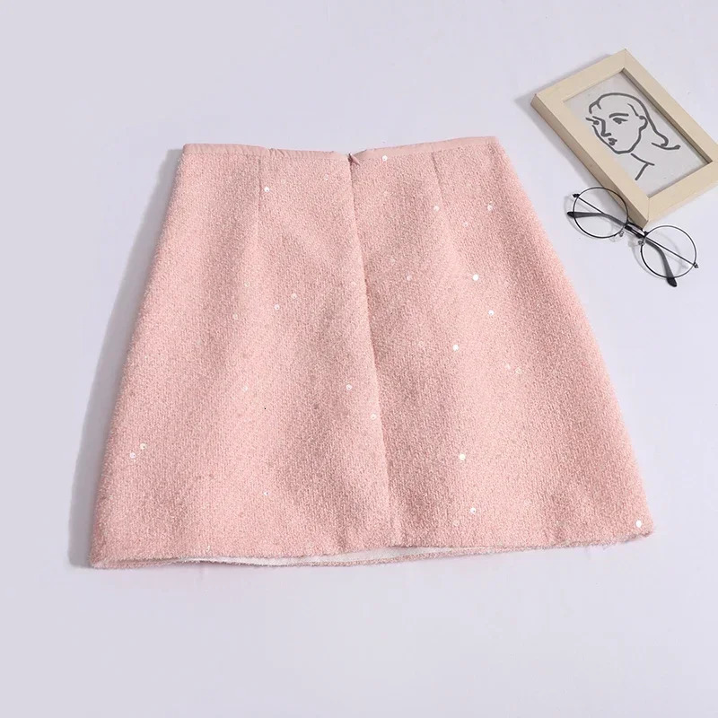 Womens Sweet Shiny Ultra Thin Skiing Office High Waist Aline Coarse Floral Zipper Party Mini Solid Unique 2024 SpringSummer 250206Z