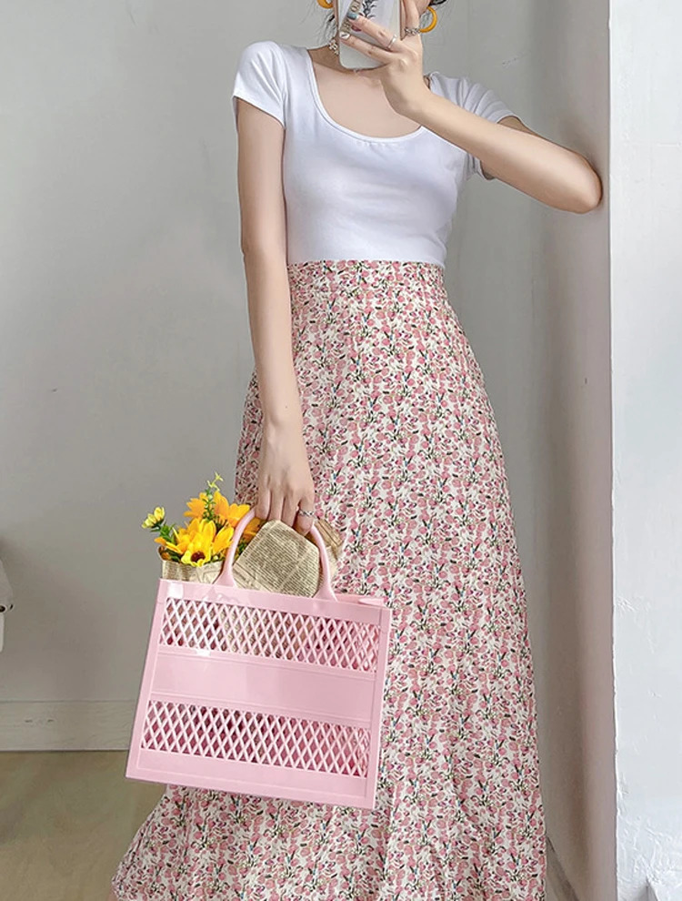 Summer Womens Bag PVC Fashion Jelly Bags Candy Color Handbags Outdoor Casual Picnic Bags Beach Vacation Handbag Female 250207
