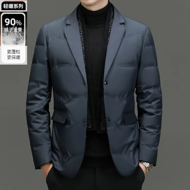 2024 Autumn Mens Hooded Down Jacket 90 White Duck Thickened Warm and Cold Resistant Short Casual Fashion 250109Z