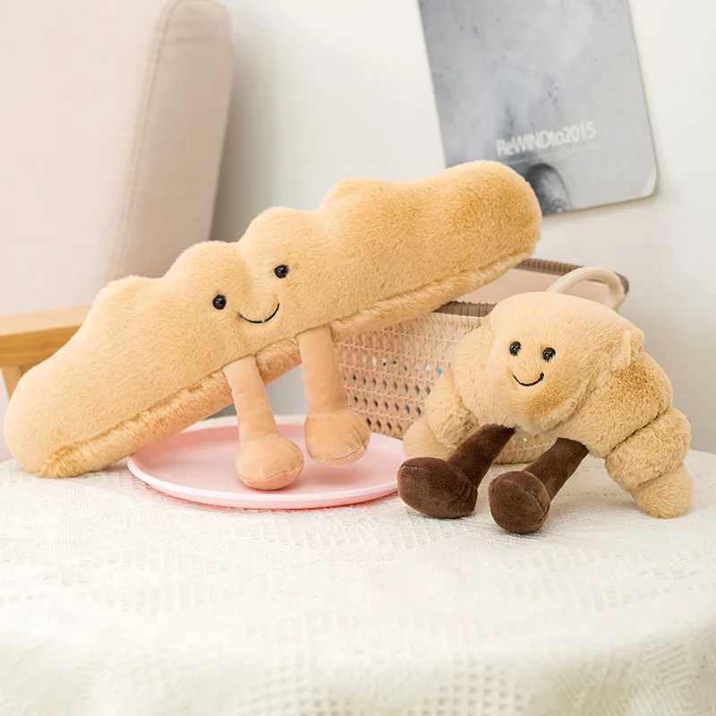 Cartoon Figure Pretzel Croissant Toast Bread Doll Lovely Food Toy ffed Plush Ro Decoration Birthday Gifts Y250208