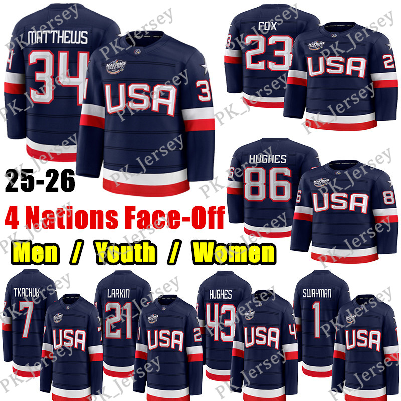 2025 4 Nations Face-Off Jersey USA Matt Boldy Jack Eichel Jake Guentzel Chris Kreider JT Miller Brock Nelson Adam Fox Brady Tkachuk Matthew Tkachuk je