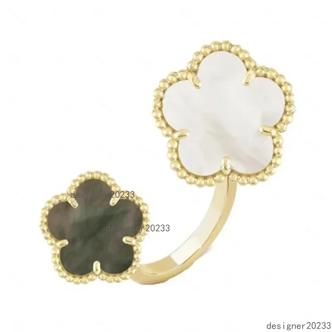 Ring Designer Ring Luxury Rings Jewelry Solid colour letter four leaf clover gemstones design Rings Gifts Jewelry Temperament Versatile Styles very good