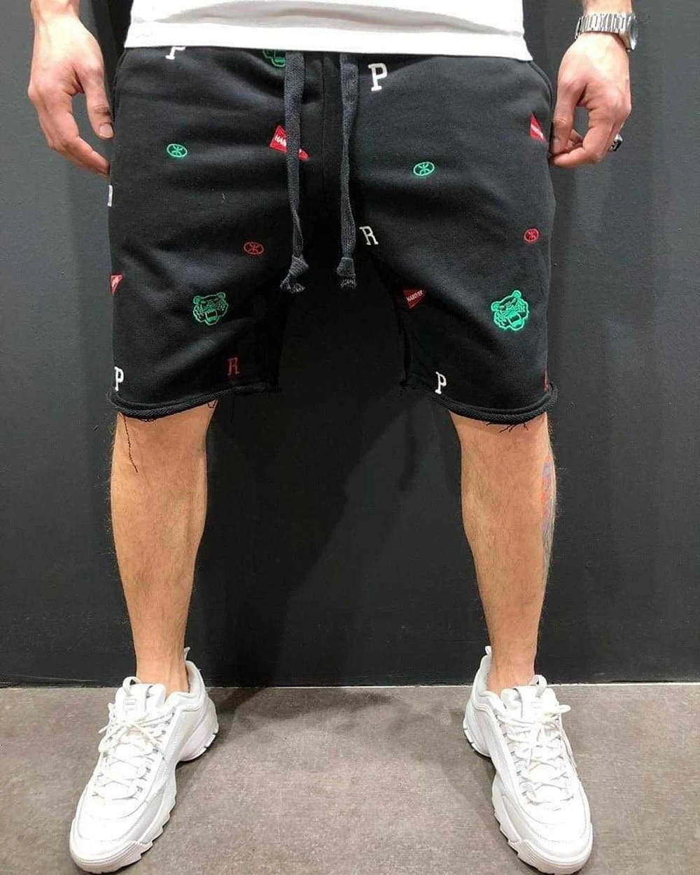 Mens Skinny Cotton Sporting Running Shorts Streetwear Bodybuilding Embroidered Fitness Short pants Jogger Gyms sports shorts 250206Z