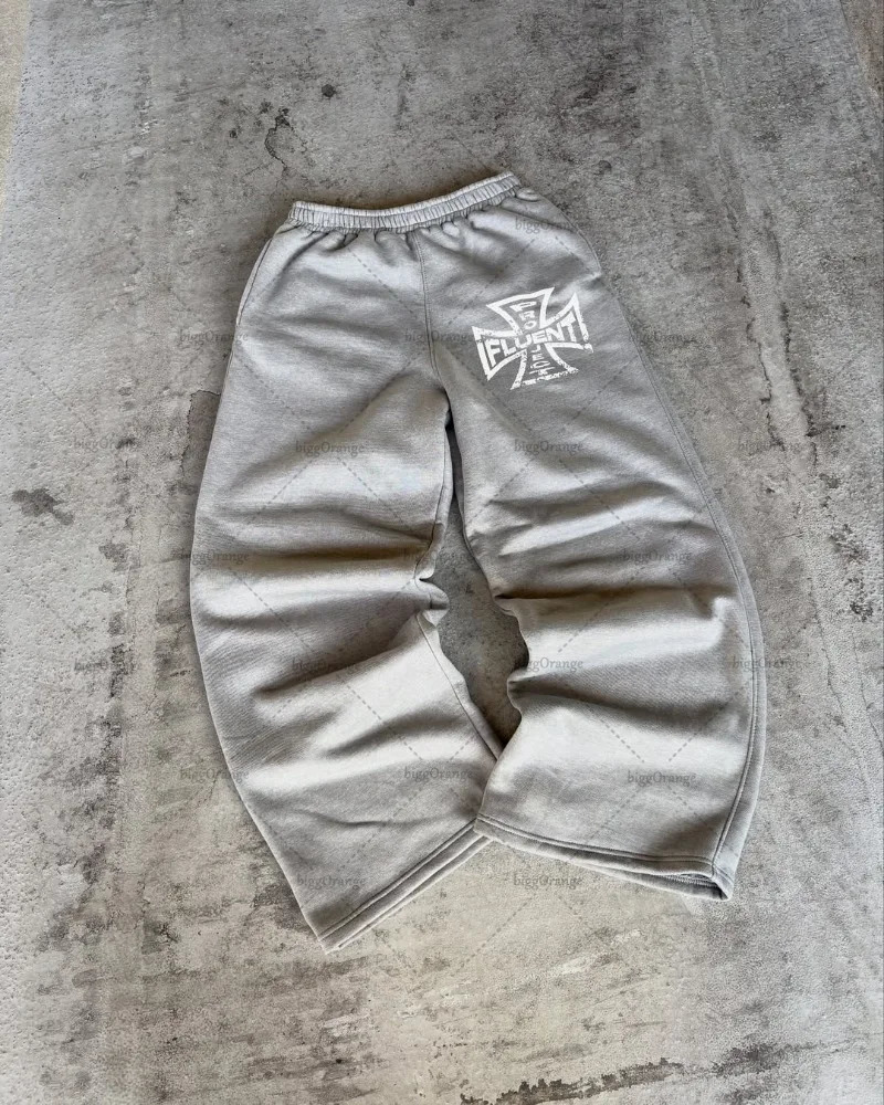 High Street Trousers American Retro Bag Straight Pants Mens Y2K Harajuku Casual Loose Sports Pants Womens 250206 w250430