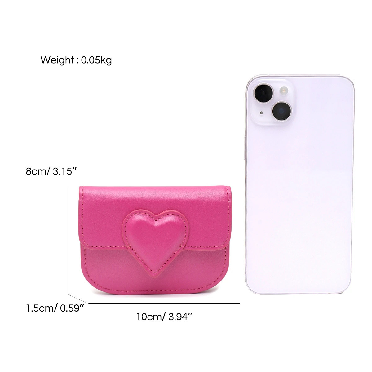 Fashion Women Cowhide Credit Card Holder Cute Heart Shaped Small Wallet Multi Card Slots Purse Portable Perfect Valentines Gift 250207