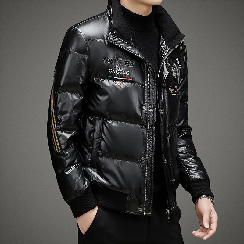 YEAE Duck Down Short Jacket Male Padding Clothes Men Wind Padded Heated Cold Coat for Winter 250109Z