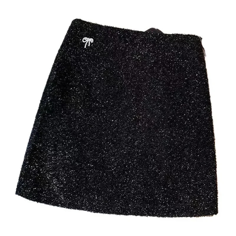 2024 HighWaisted Tweed Mini Dress AntiExpre Skirt Versatile For Year Atmosphere Celebration 250206Z