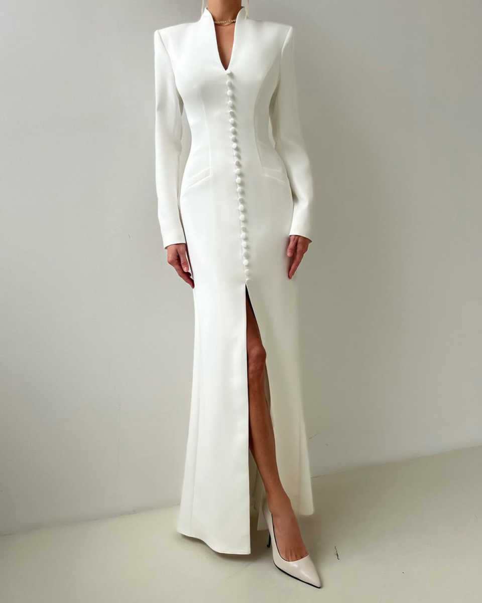 Unique Mother of the Bride Suits Button Single Breasted Long Sleeve Women Business Blazer V Neck Formal Work Wear Customized