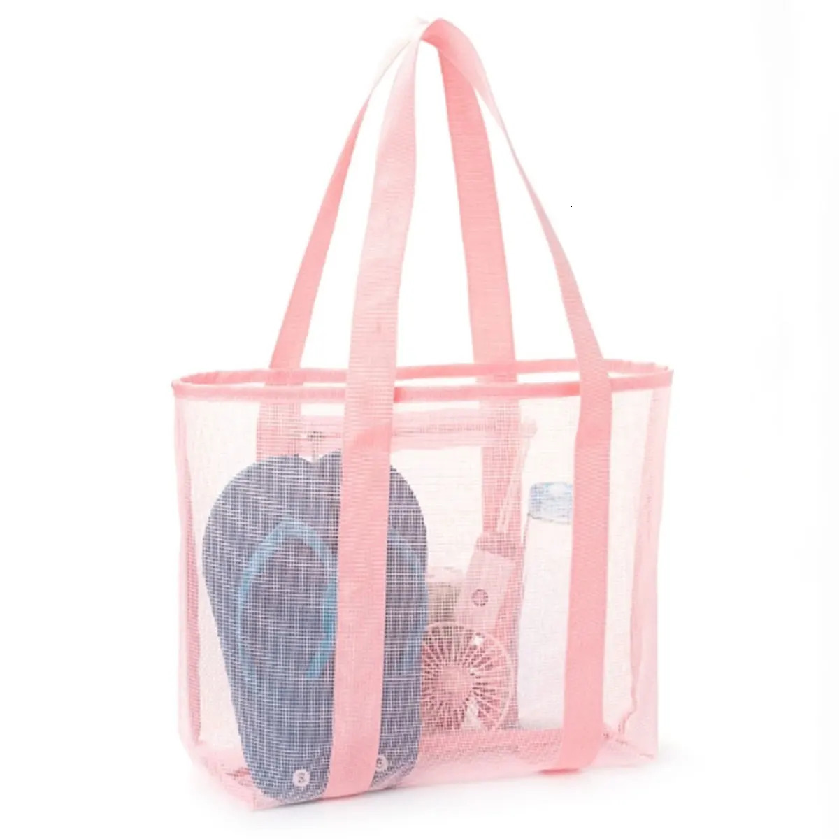 Polyester mesh beach bag Large capacity travel wash bag Swim storage bag Minimalist mesh beach bag one pack 250207