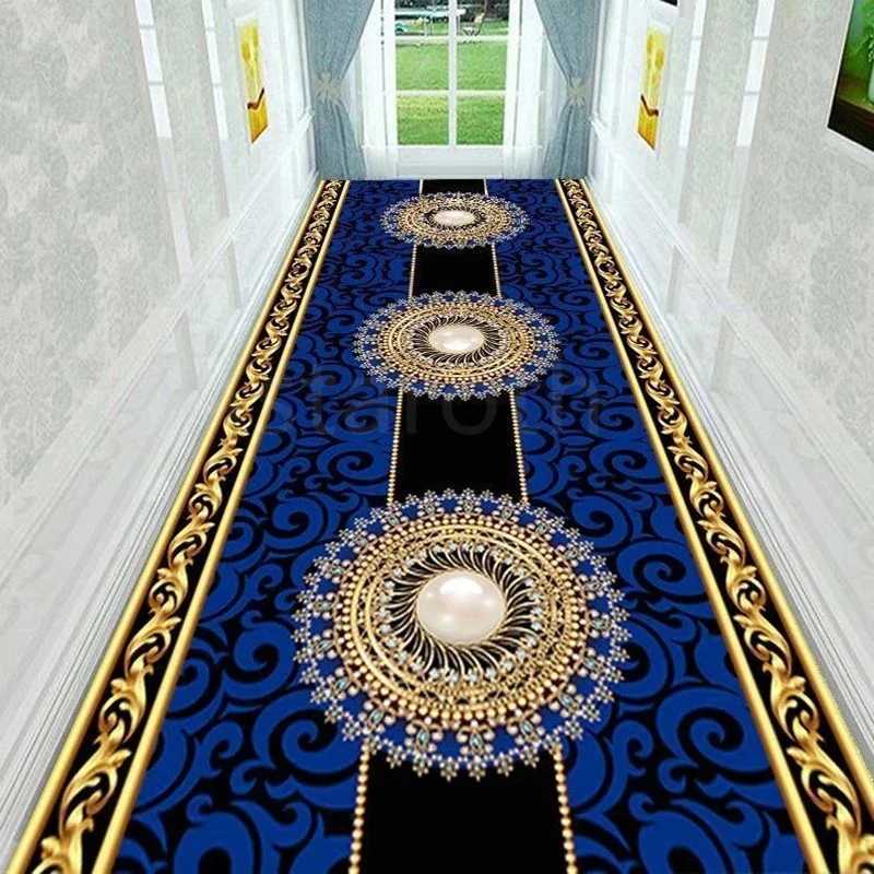 Light Luxury Diamond Shaped Pattern Lobby Carpets Rug Stairway Hallway Stairs He Decor Corridor Aisle Runner Wedding Anti Slip Z250208