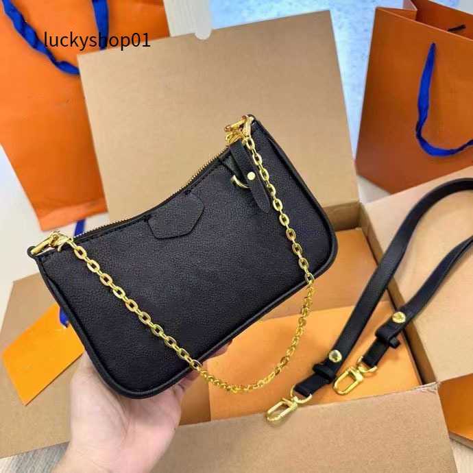 Designer Bag Easy Pouch On Strap Women Crossbody Shoulder wallet on chain bag Lady Purse two straps Embossed Flower Brand Handbags M81066 M80349