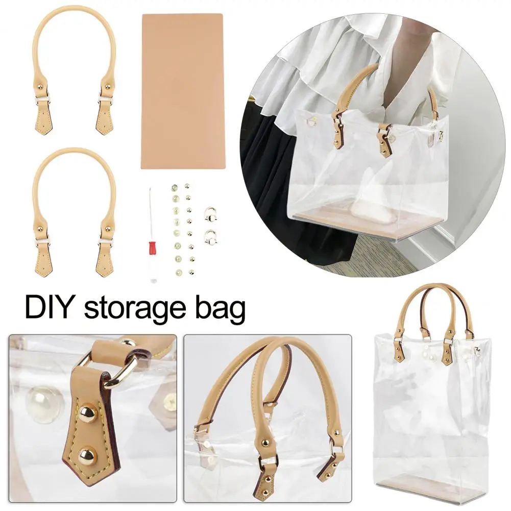 Clear DIY Tote Bag Handbag Making Kit Waterproof PVC Transparent Handmade Tote Bag Summer Beach Pouch Craft Accessories Tool Set 250207
